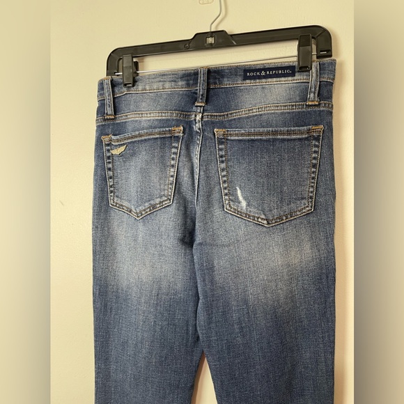 Rock & Republic Berlin Blue Distressed Ripped Jeans Women’s Size 6 - Picture 7 of 14